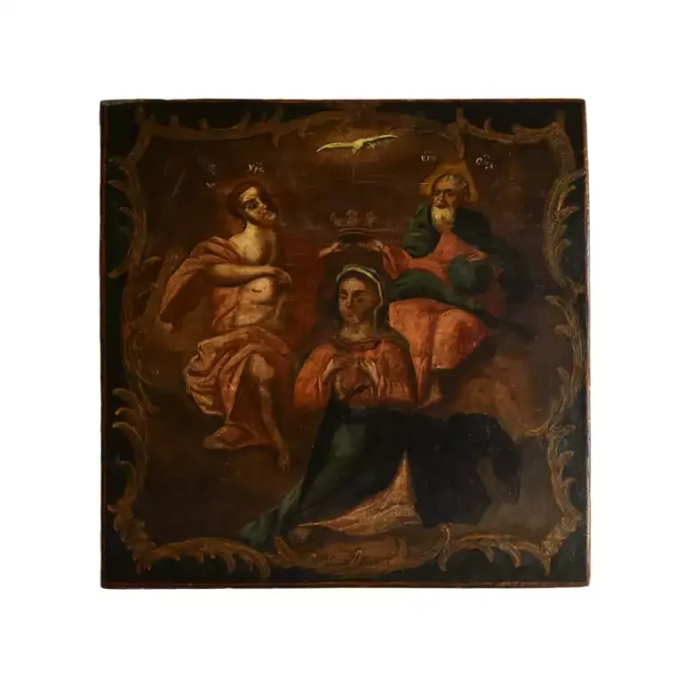 Дерев’яна ікона «Коронування Пресвятої Богородиці», Україна, 1800-ті роки