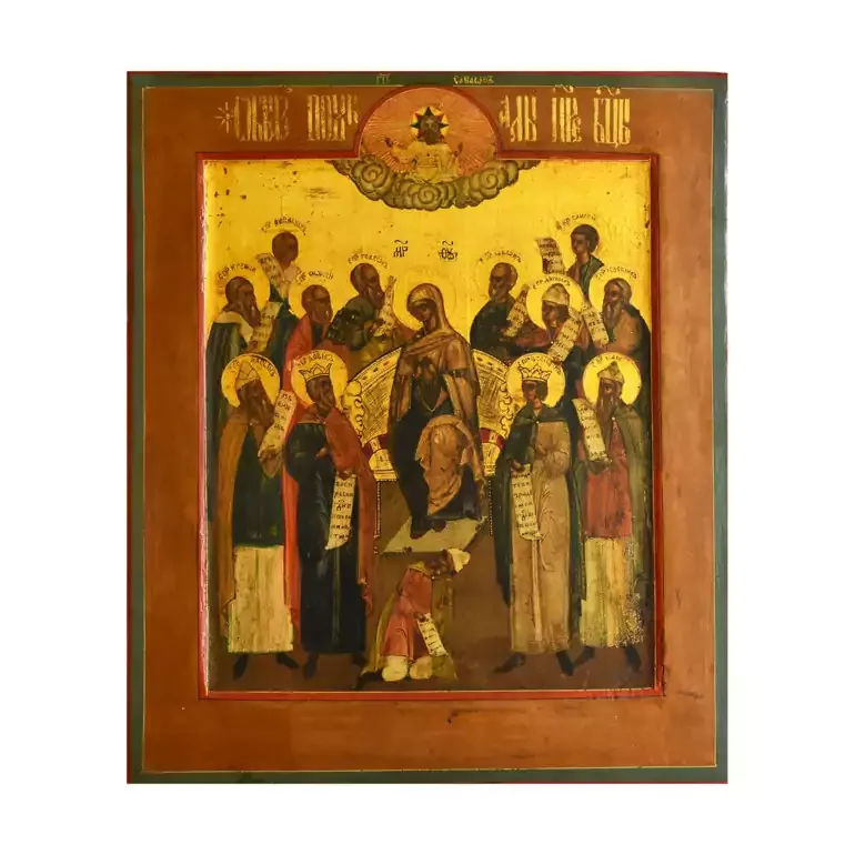 Старинная икона «Похвала Пресвятой Богородицы» (середина XIX века)