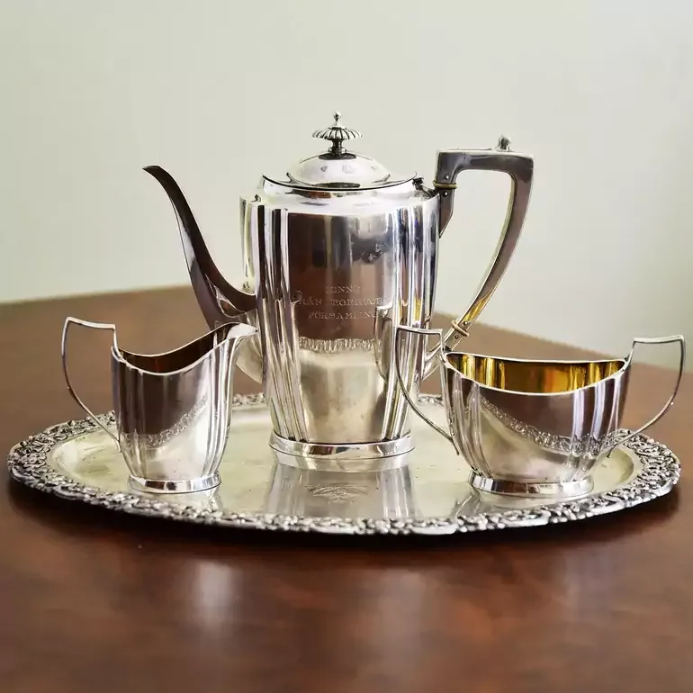 Старинный серебряный кофейный сервиз, Швеция, первая четверть XX века