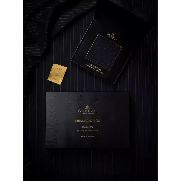 Тканина для костюмів Scabal Treasure Box з золотим ниткою