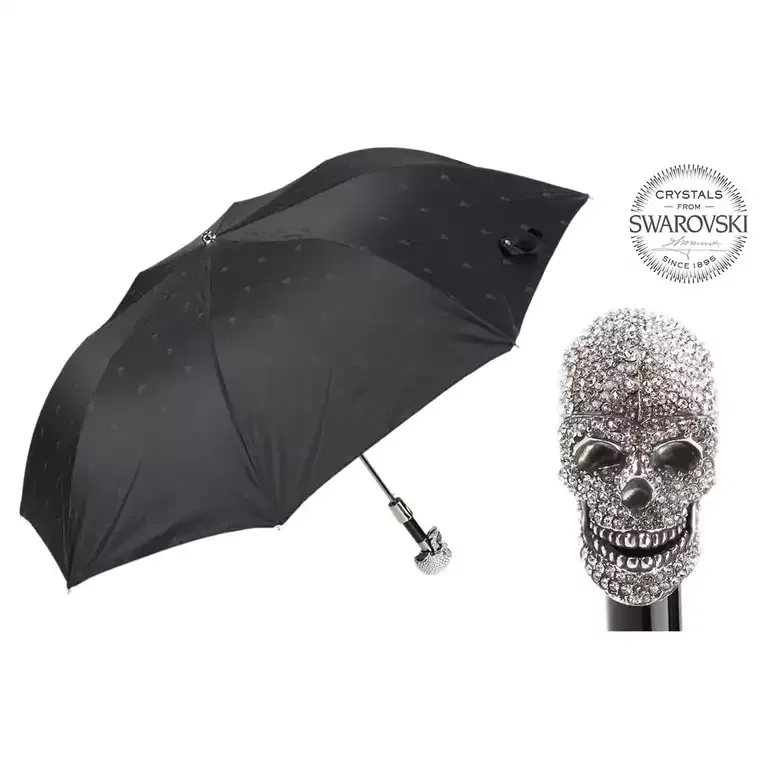 Парасолька чоловіча «Skull» від Pasotti з декором із кристалів