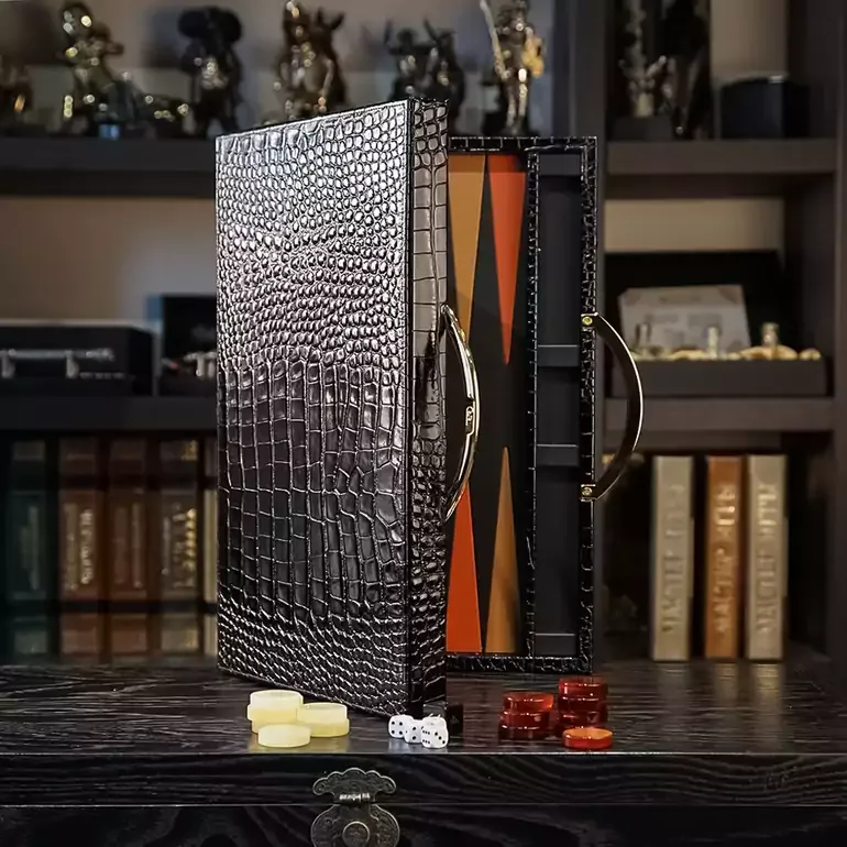 Дизайнерські нарди «Black Crocco» Renzo Romagnoli