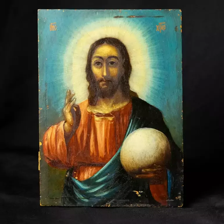 Деревянная икона «Мессия» конца XIX века