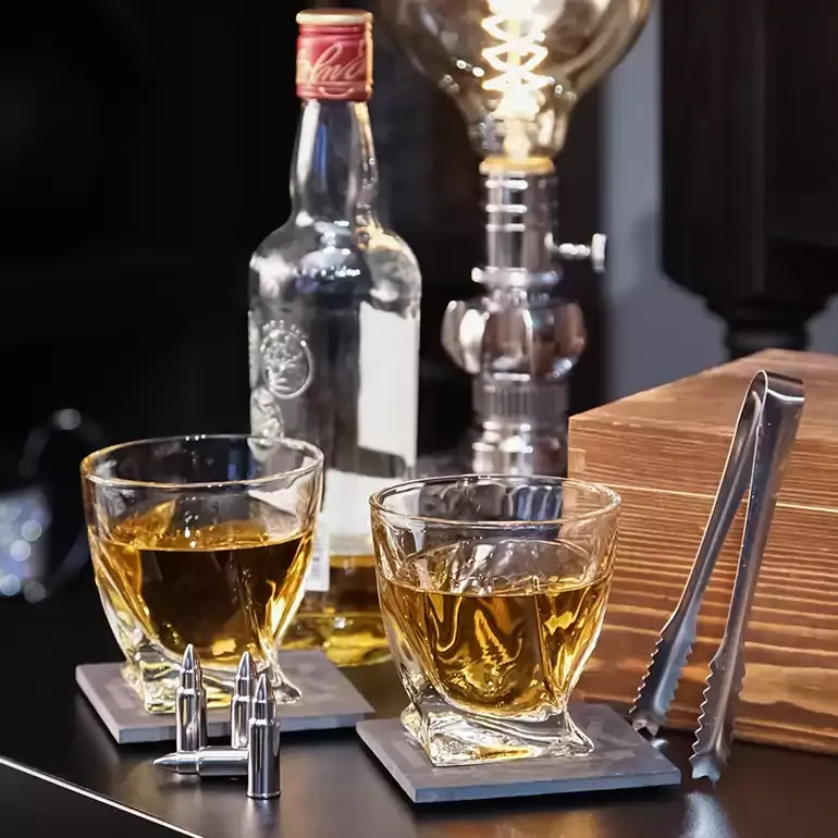 Подарунковий набір для віскі Wine Enthusiast із сталевими каменями