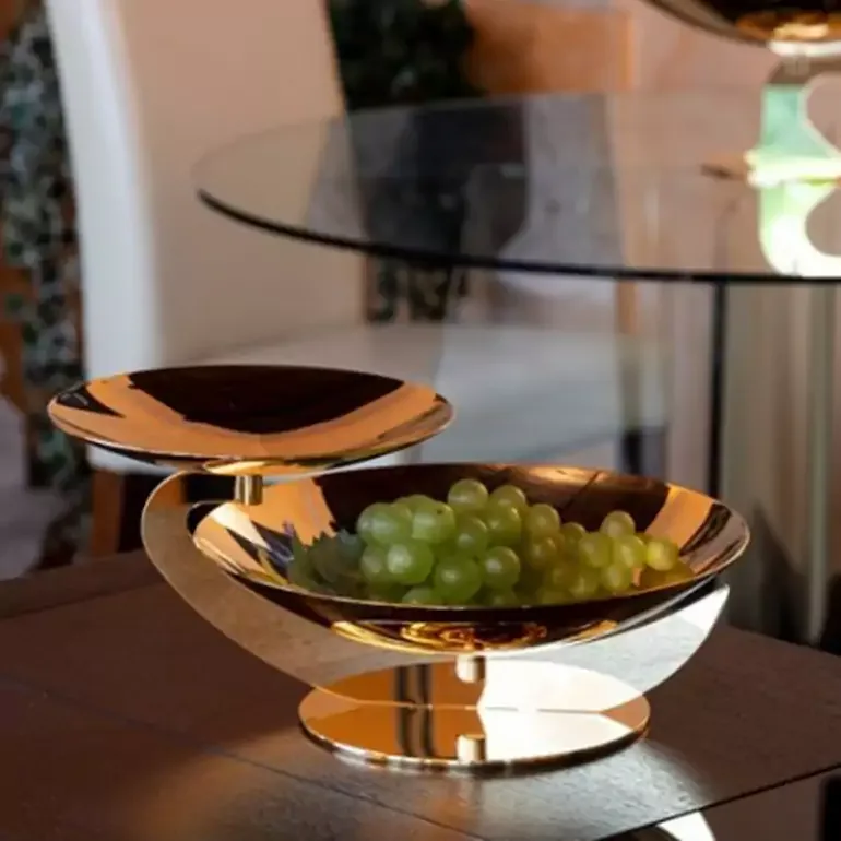Фруктовниця Ellipse від Elleffe Design — нержавіюча сталь з позолотою