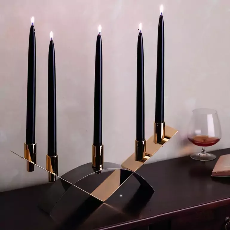 Подсвечник Midnight от Elleffe Design — сталь 18/10 с золочением 24 карата