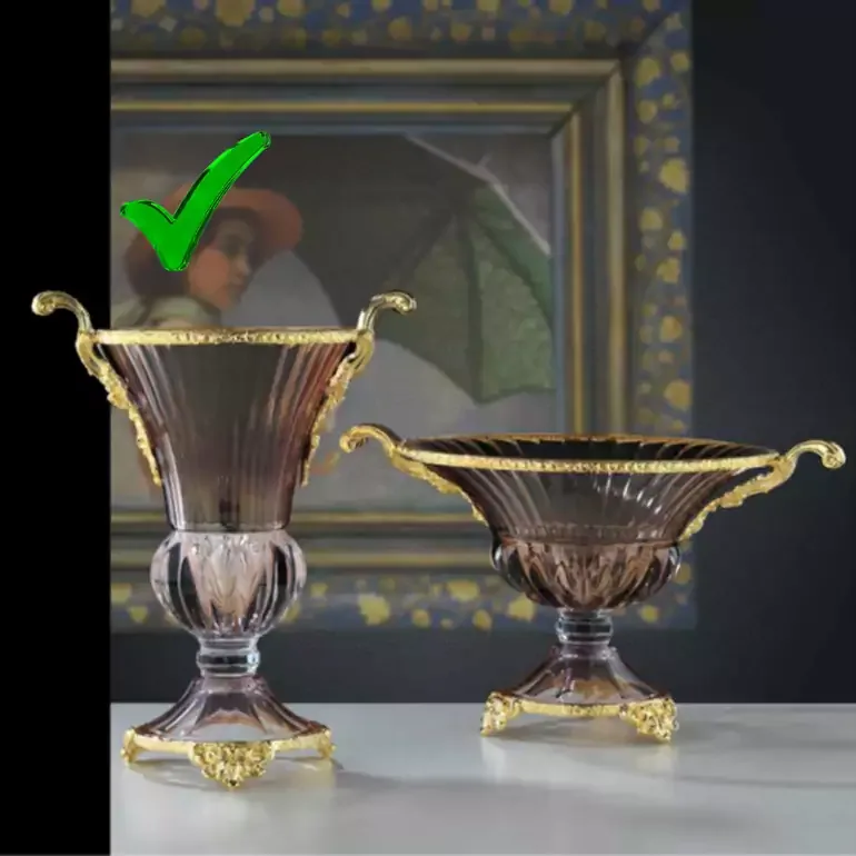 Позолочена ваза з кольорового кришталю Cre Art, Італія