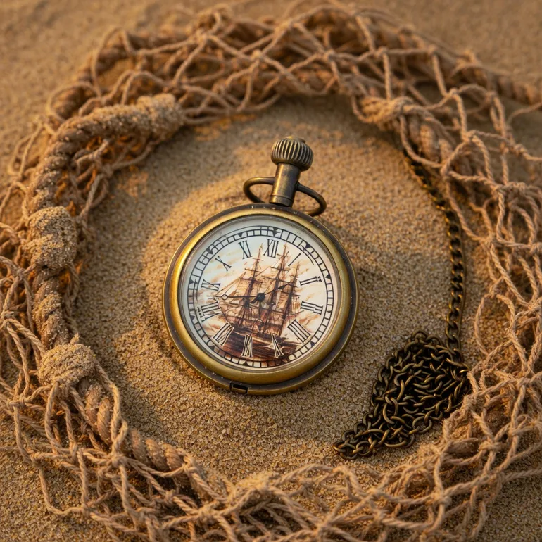 Винтажный кишеньковый годинник «Sailboat — Royal Navy 1812» ROSS LONDON