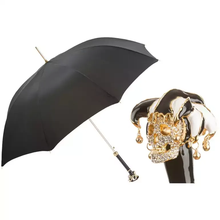 Парасолька Pasotti «Jester Skull» з кристалами Swarovski