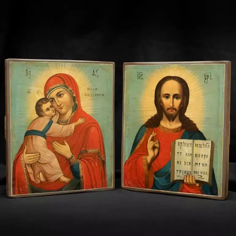 Вінчальна пара ікон початку XX століття з України