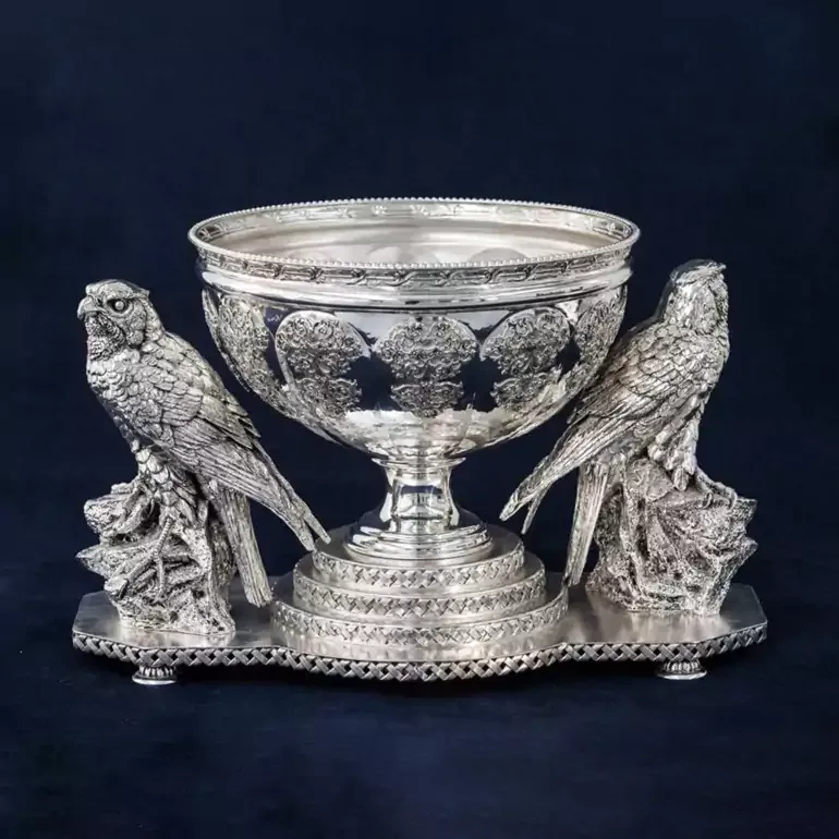 Чаша «Сокіл» Silver Tre – декоративна чаша з посрібленої латуні