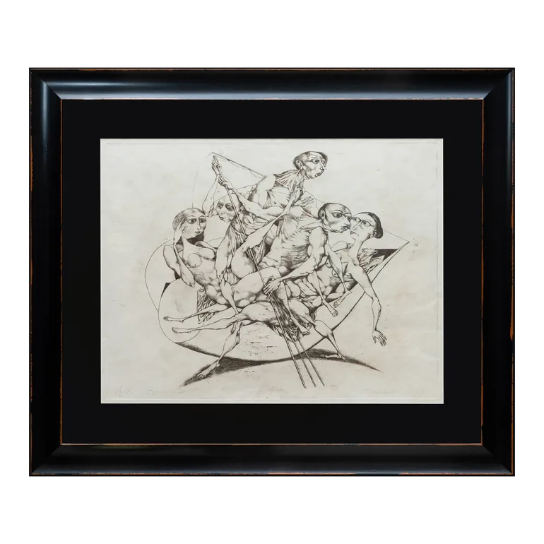 Картина «Вояж» (офорт) Владимира Радько, 1991 год, 50х66 см