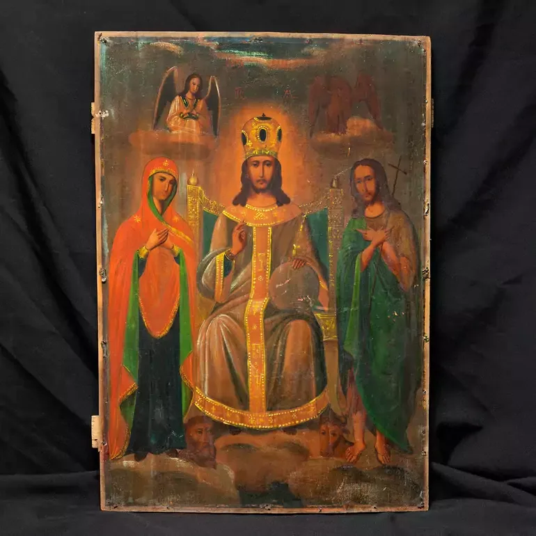 Ікона «Спас на троні» кінця XIX — початку XX століття, дерево, без реставрації
