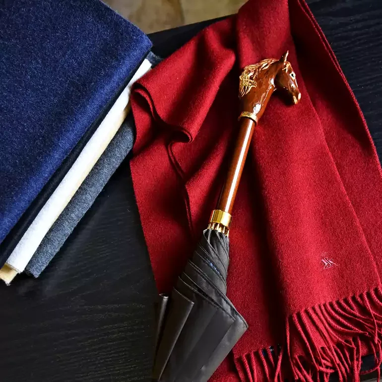 Кашеміровий шарф Scabal, бордовий колір