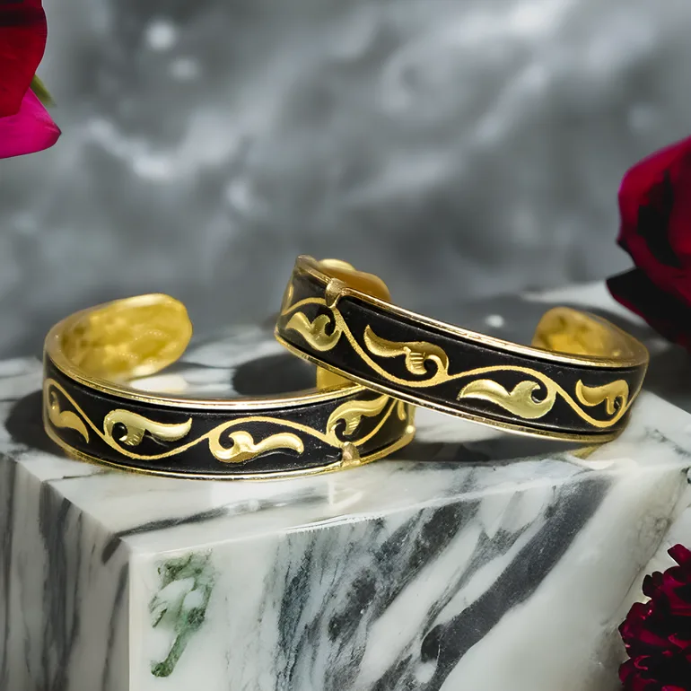 Сережки Iris від Anframa — ручна позолота, дамаська сталь