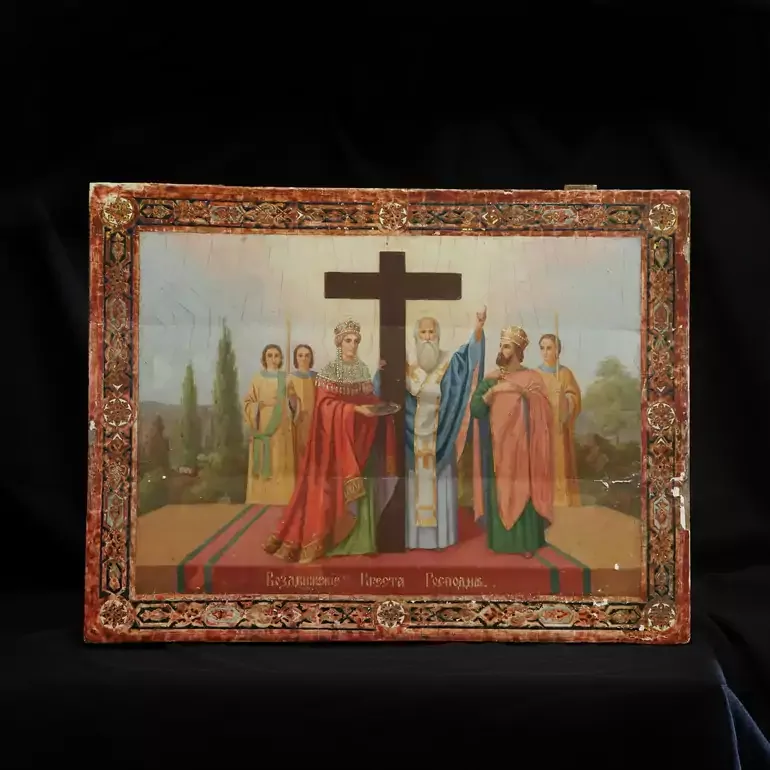 Старовинна ікона Воздвиження Хреста Господнього (XIX ст.)