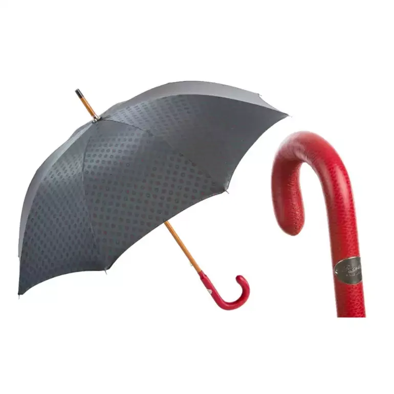 Мужская парасолька-трость Pasotti Red Leather