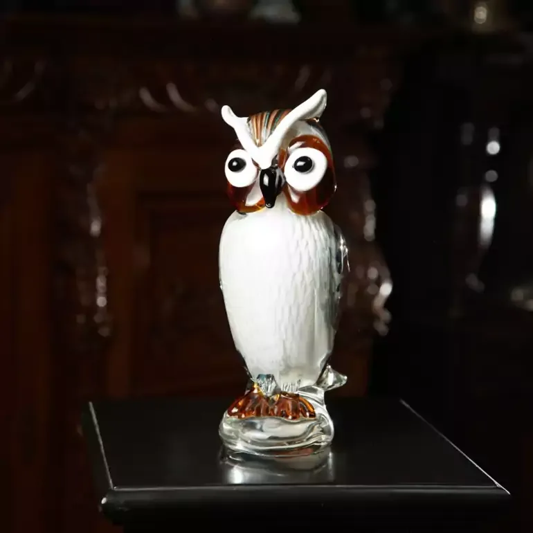 Вінтажна скульптура сови «Wise Owl» з муранського скла (1960-1970)