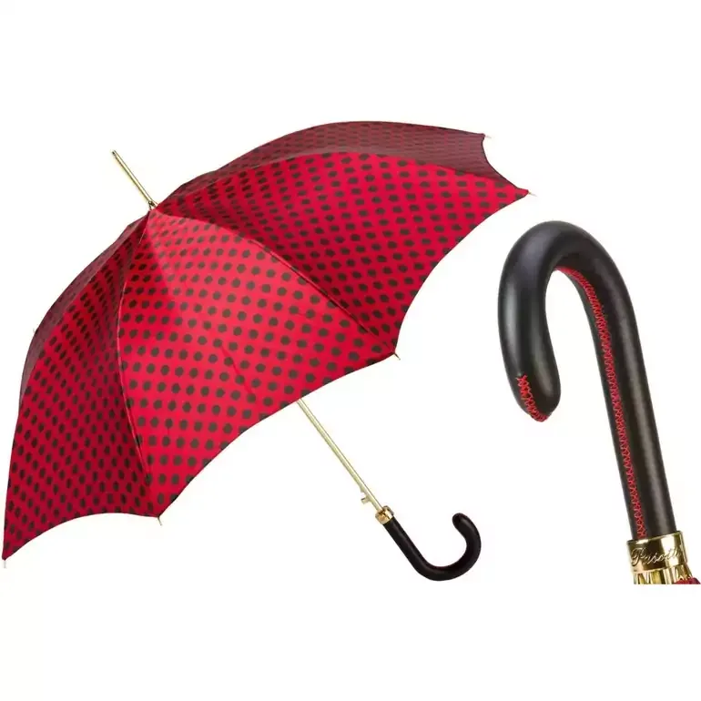 Парасолька Pasotti Red and Black Polka Dots