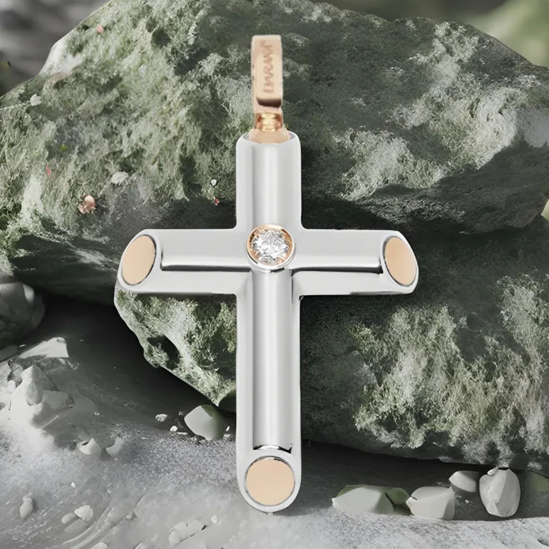 Чоловічий хрестик Spirituality з діамантом від Baraka