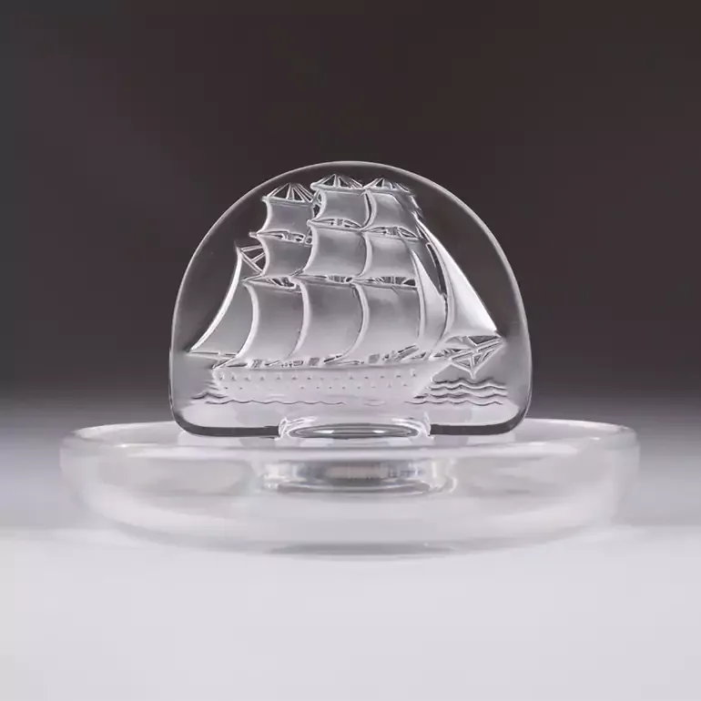 Шкатулка из хрусталя Lalique «Boat» — винтажный предмет