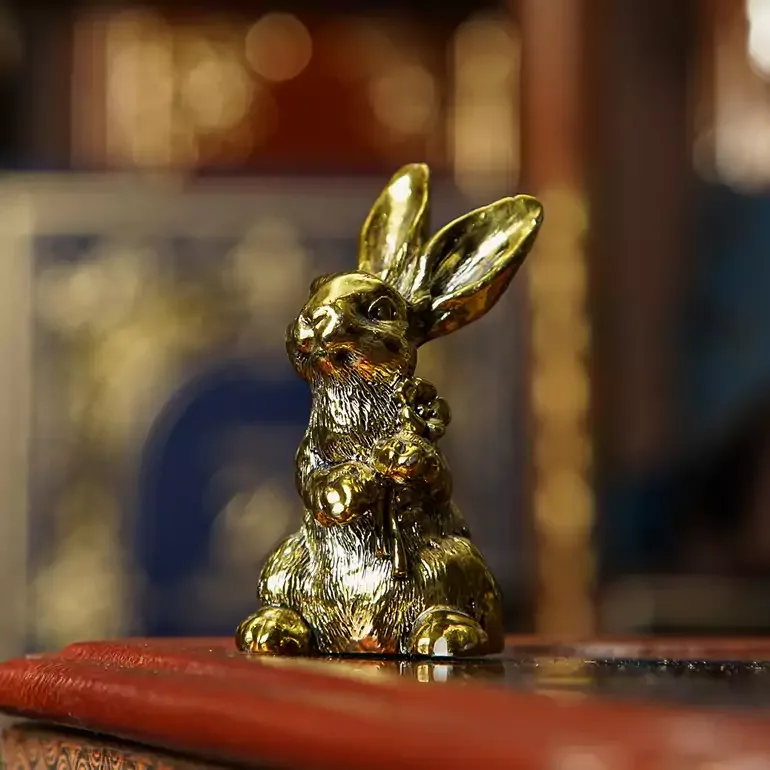 Керамическая статуэтка Golden Rabbit с золочением
