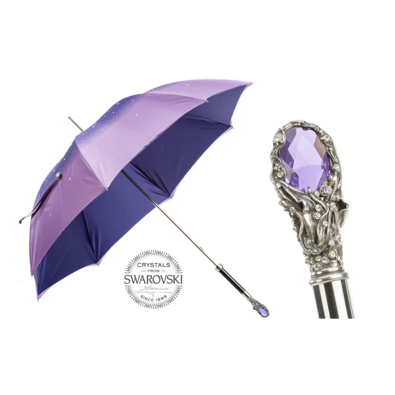 Жіноча парасолька-тростина Pasotti Violet з кристалами