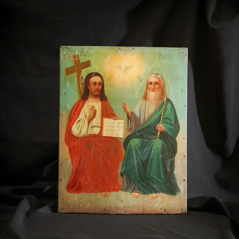 Старовинна ікона Новозаповітна Трійця з центральних регіонів України
