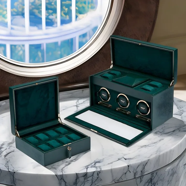 Комплект скриньок Wolf «British racing» і «Noble emerald» для годинників