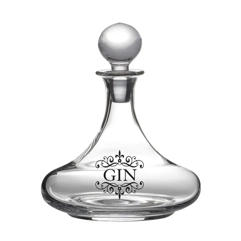 Кришталевий декантер «Gin Engraved Ships» — ручна робота Великобританії