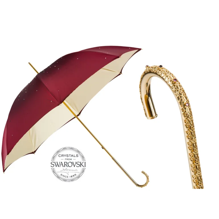 Парасолька Burgundy от Pasotti с кристаллами Swarovski