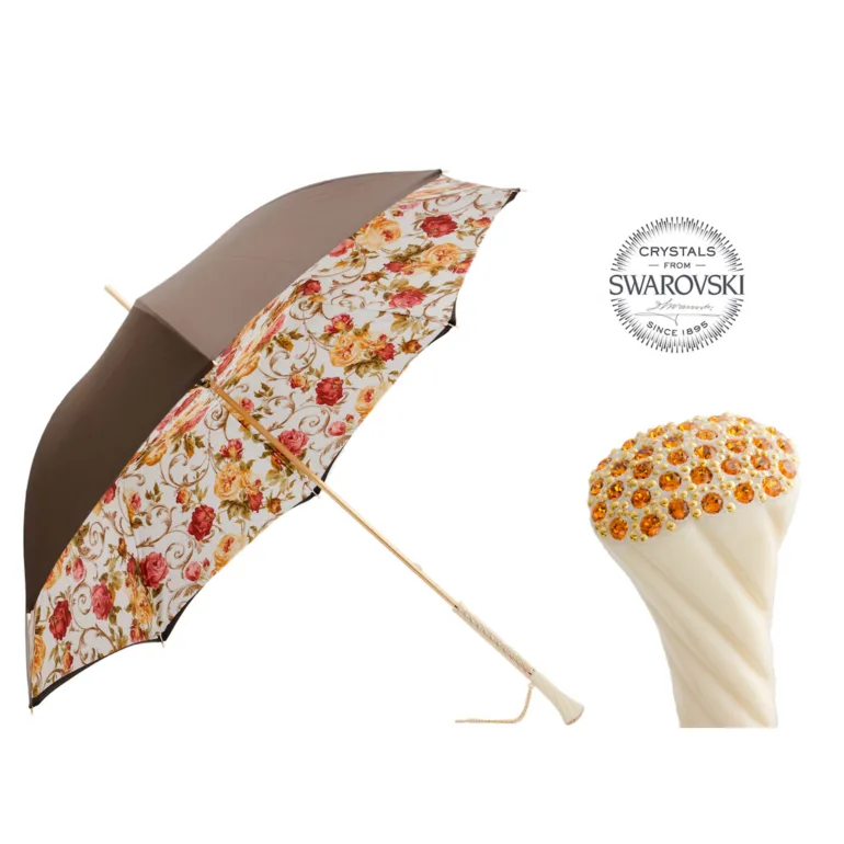 Парасолька Pasotti Flowery с кристаллами Swarovski