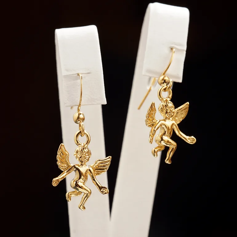 Сережки Cupids від Skultuna — позолочена сталь 316L, 31 мм, Швеція