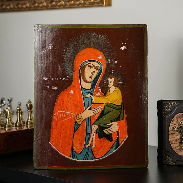 Икона Арапетской Божьей Матери (О, Всепета Мати), Холуй, середина XIX века