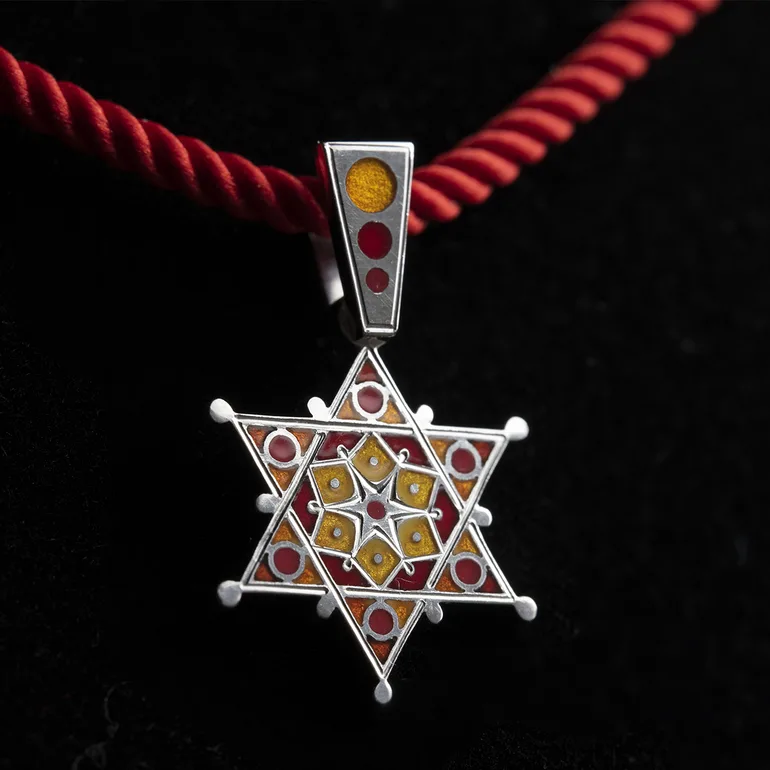 Кулон «Magen David» зі срібла 950 та емалі