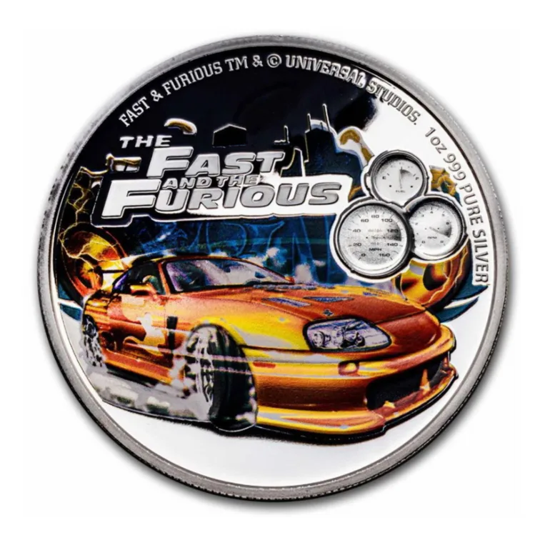 Серебряная монета «The Fast and the Furious» 2 доллара