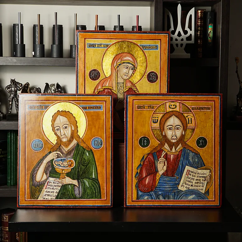 Три старовинні ікони Деїсусного чину кінця XIX століття