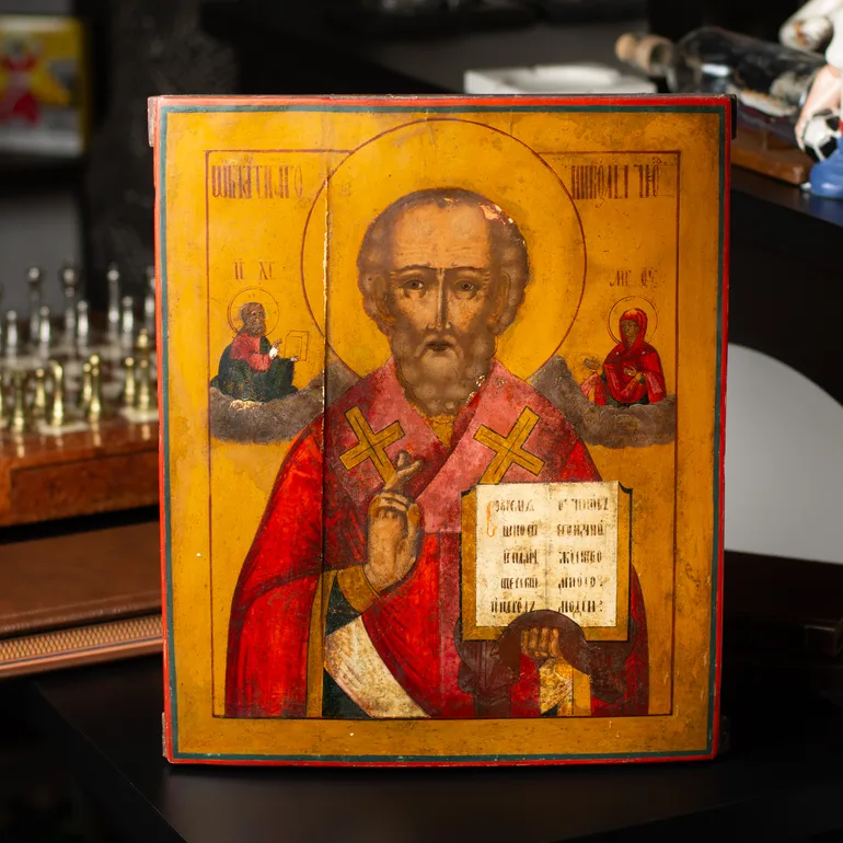 Старинная икона Николая Чудотворца (сер. XIX в.) — Слобожанщина
