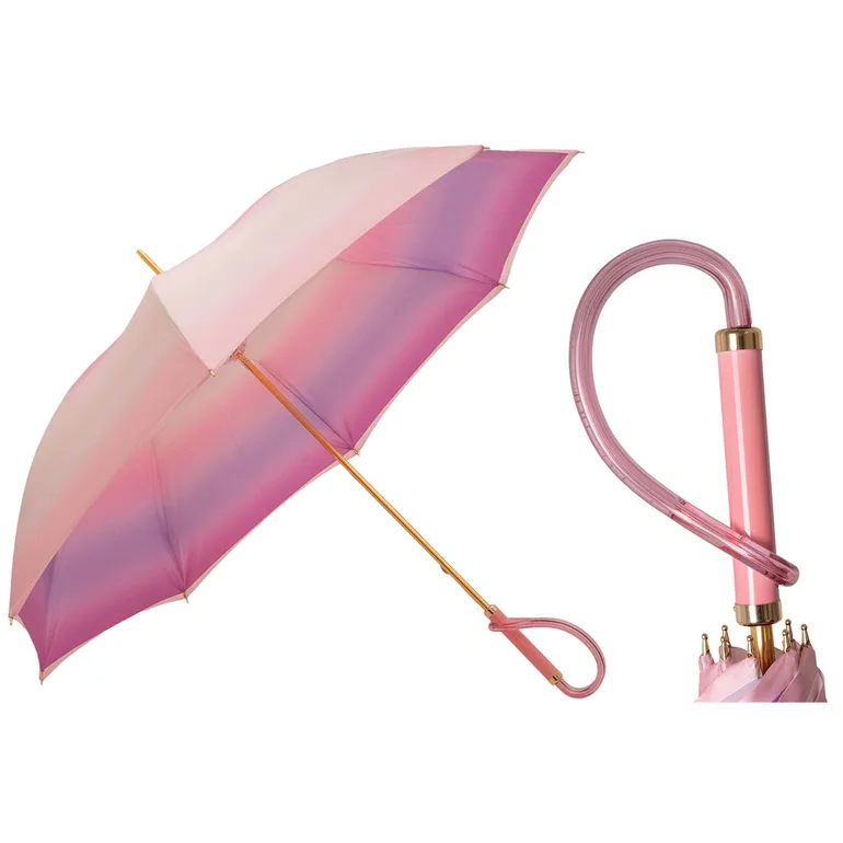 Жіноча парасолька Pasotti «Pink ombre» з ручкою з ацетату
