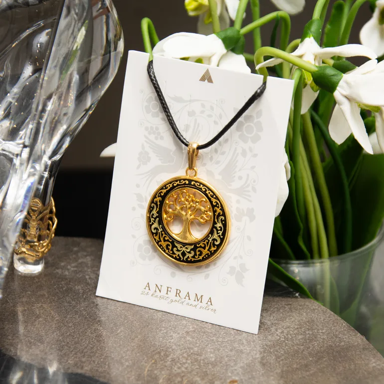 Кулон «Дерево» з дамаської сталі Anframa