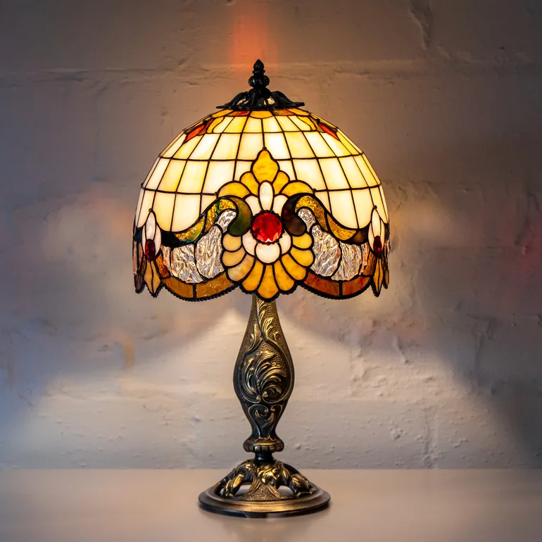 Вітражна настільна лампа Бріджертон від GLASS ART