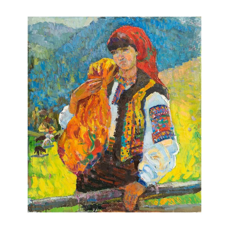 Картина «Девушка» Аллы Волобуевой — масляная живопись на холсте, 89х78 см