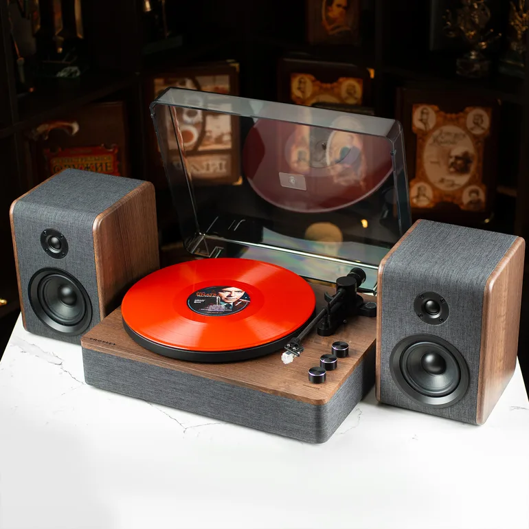 Виниловый проигрыватель Crosley Nocturne с динамиками — графит