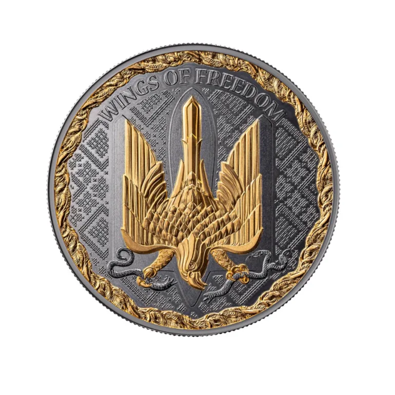 Срібна монета Wings of Freedom з позолотою