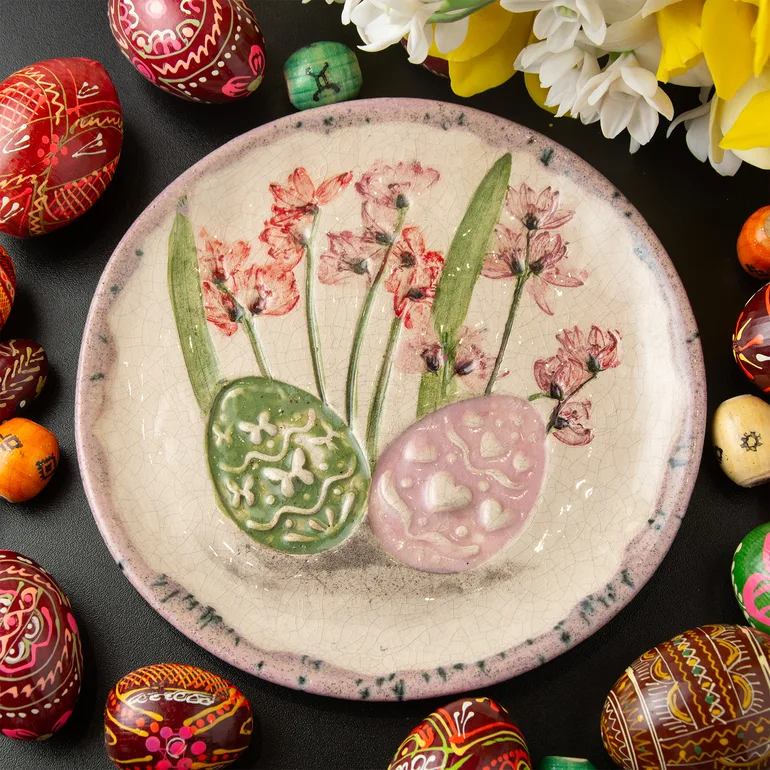 Керамическая тарелка ручной работы к Пасхе «The Joy of the Resurrection»