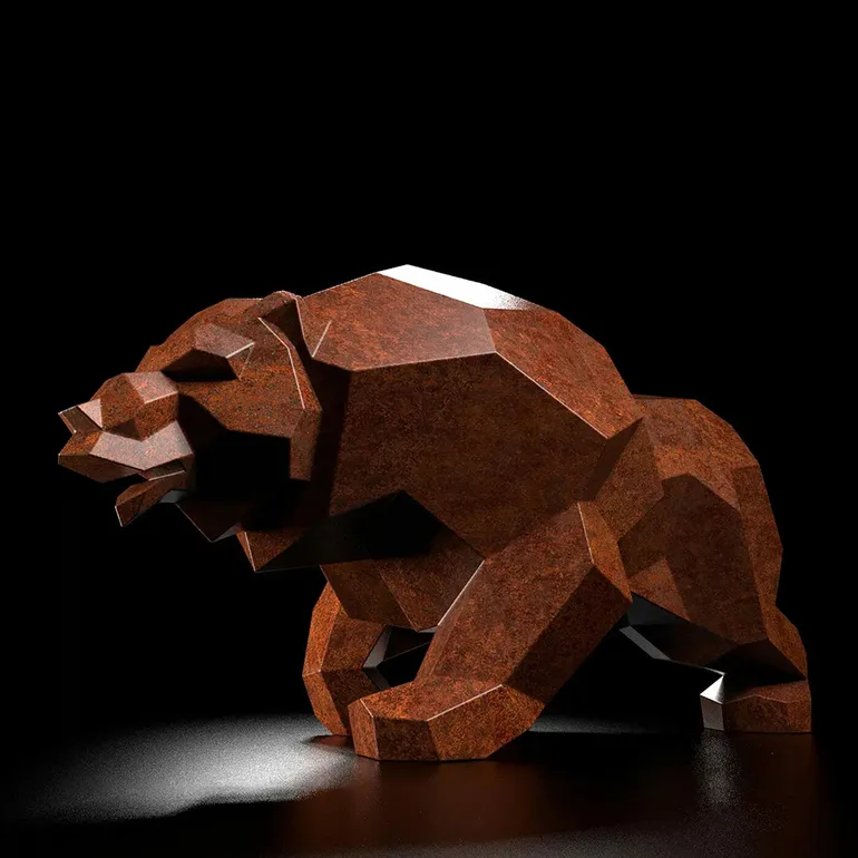 Скульптура з нержавіючої сталі «Brown bear» авторства Duduk