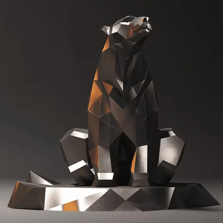 Скульптура з нержавіючої сталі Polar bear — Duduk
