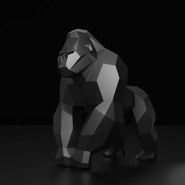Скульптура Gorilla з нержавіючої сталі авторства Duduk