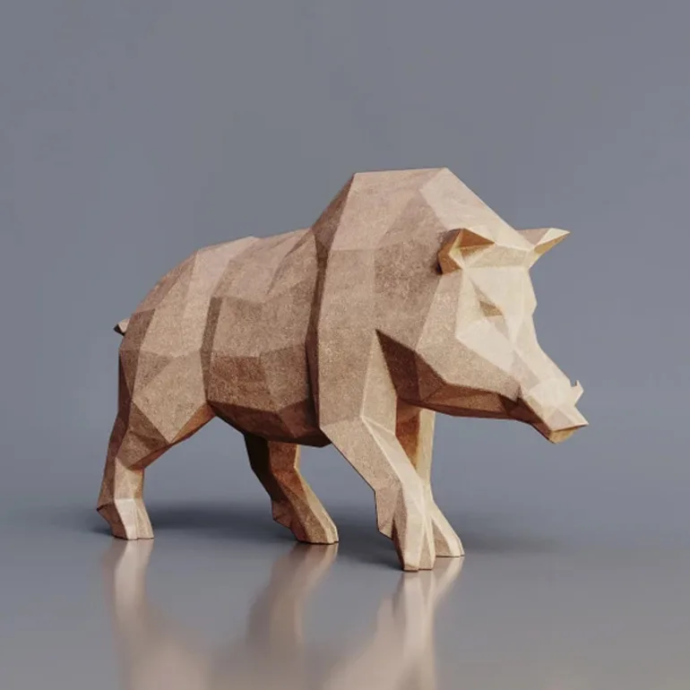 Скульптура «Wild boar» из нержавеющей стали