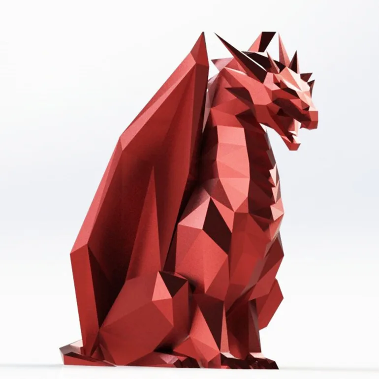 Металлическая скульптура дракона Red Dragon авторства Duduk